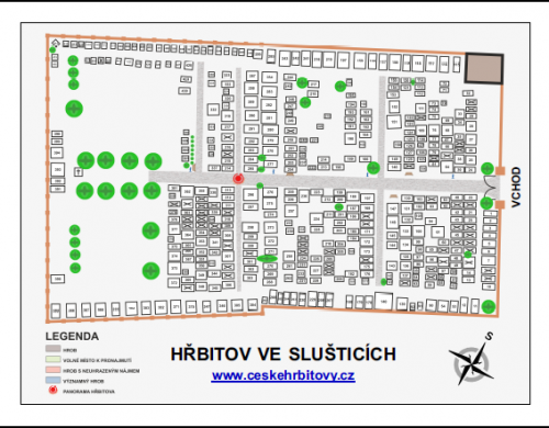 Mapa hřbitova